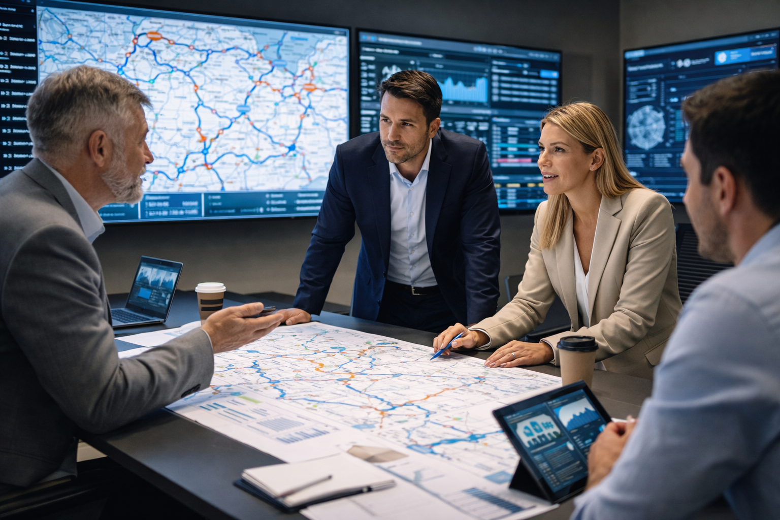 Équipe en salle de pilotage supply chain